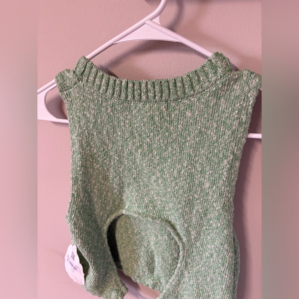 NWT Altar'd State Mint Knit Crop Top w Drawstring Medium. - Picture 3 of 6